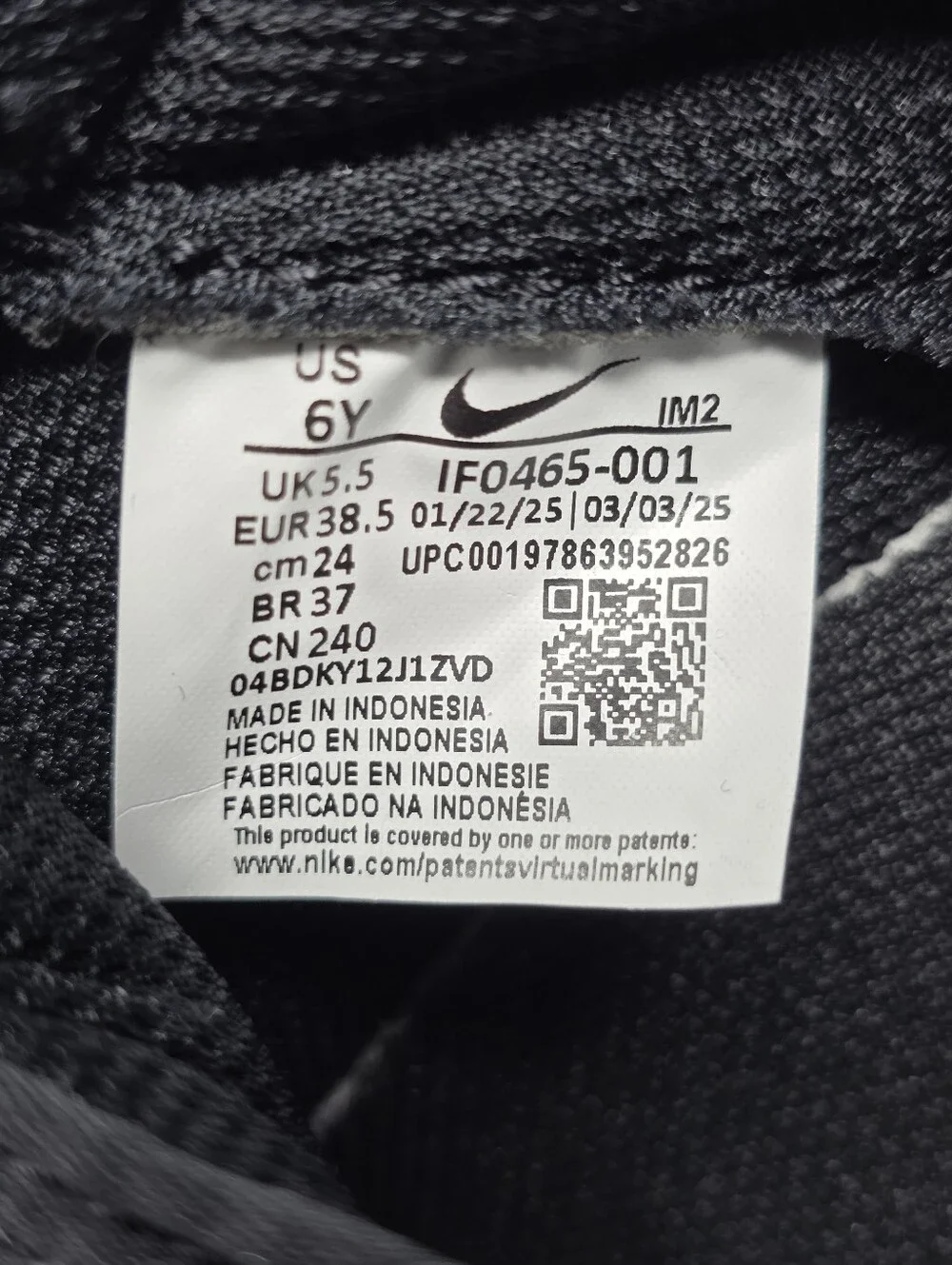 Nike Field General Big Kids  Casual Shoes IF0465-001 Black White  6Y Youth New